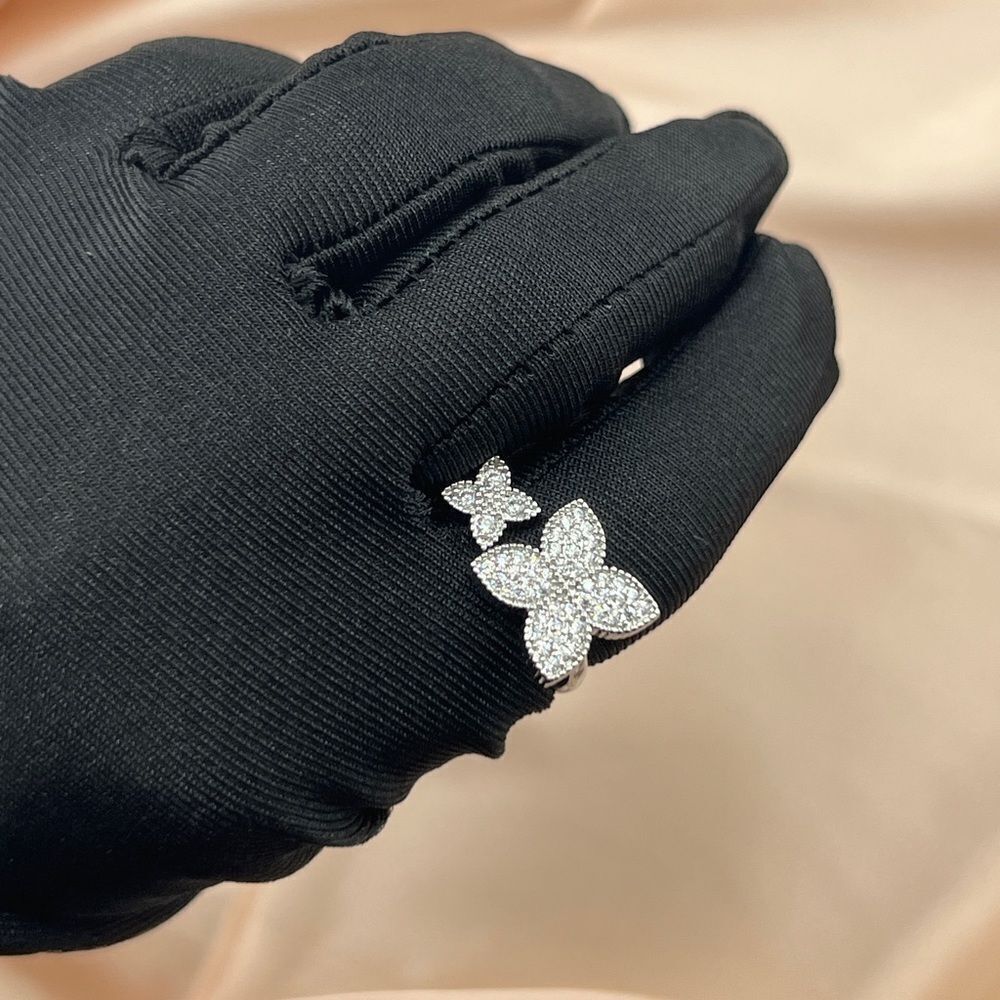 Silver Plated Stainless Stainless Steel Clover Ring - Picture 6 of 7